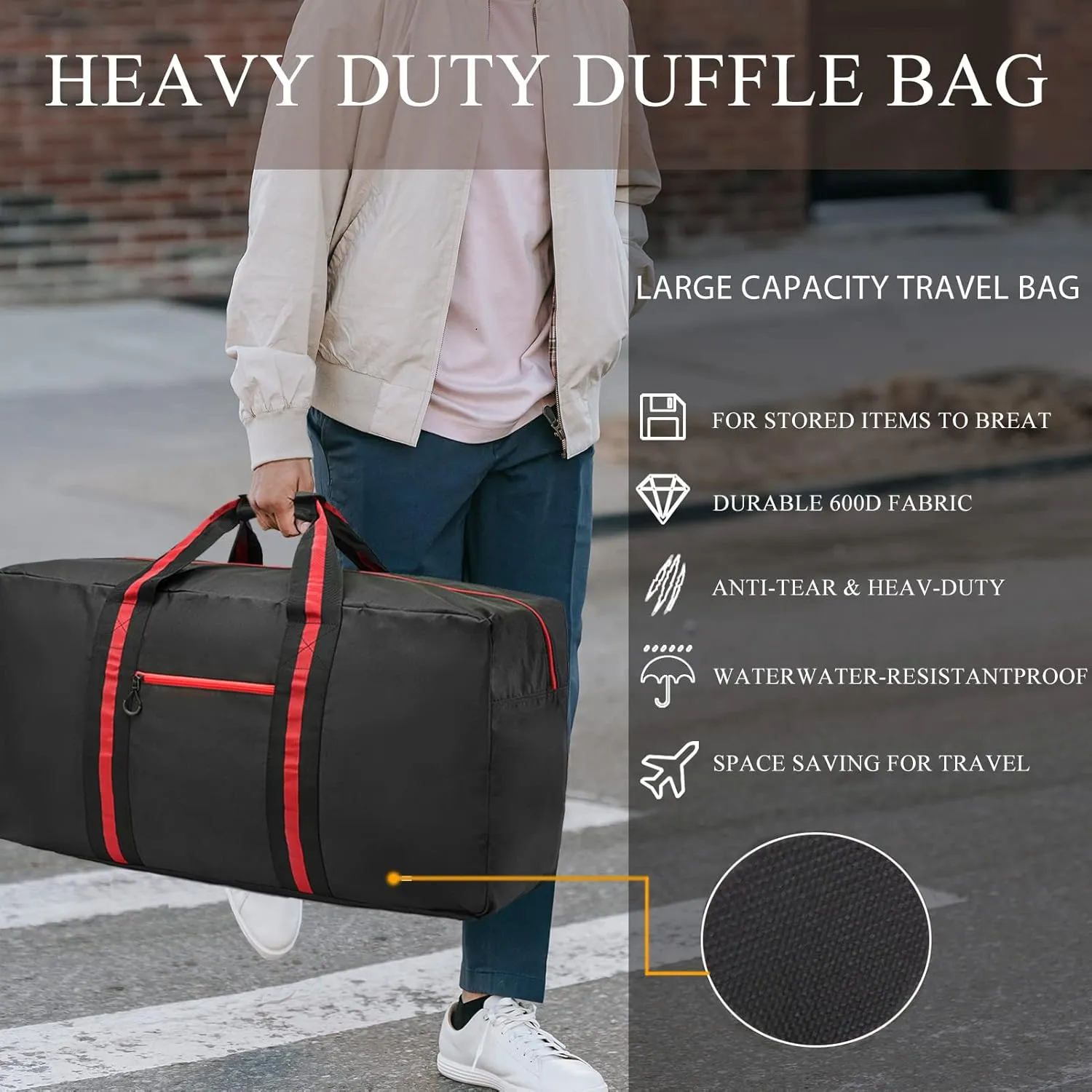 100L Large Duffle Bag for Travel 31.1 Diffle Bag - Overnight Weekender Camping, Storage for Men Women