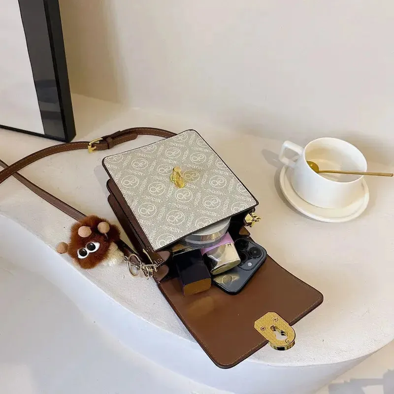2024 women's fashion bag New French Niche Texture Crossbody Light Luxury High-End Box For Women's One Shoulder Small Square Bag top-handle bags