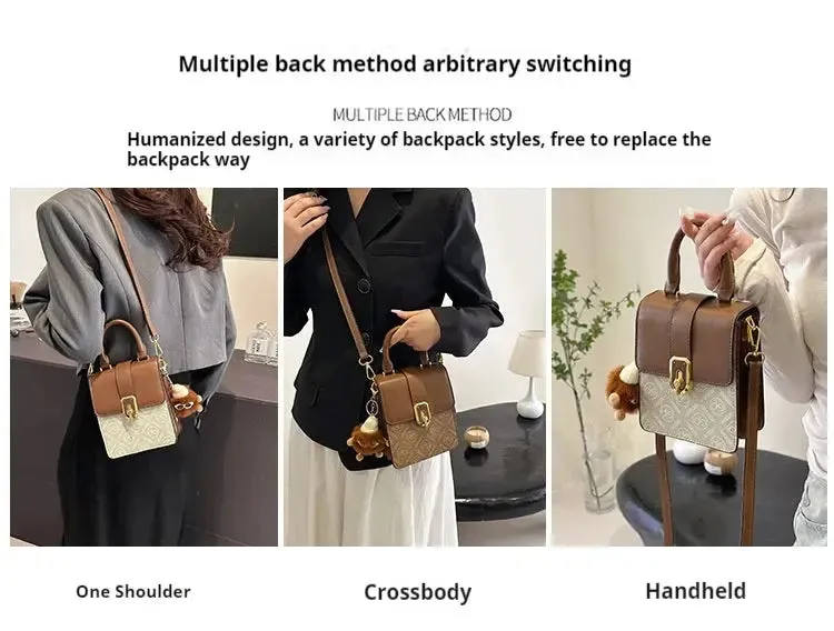 2024 women's fashion bag New French Niche Texture Crossbody Light Luxury High-End Box For Women's One Shoulder Small Square Bag top-handle bags