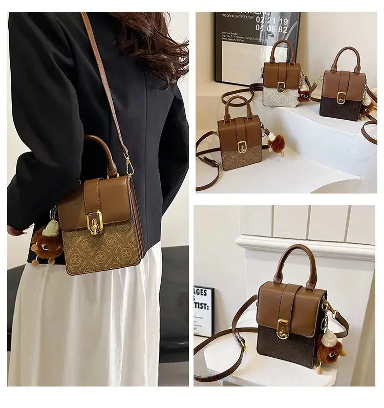 2024 women's fashion bag New French Niche Texture Crossbody Light Luxury High-End Box For Women's One Shoulder Small Square Bag top-handle bags