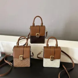 2024 women's fashion bag New French Niche Texture Crossbody Light Luxury High-End Box For Women's One Shoulder Small Square Bag top-handle bags