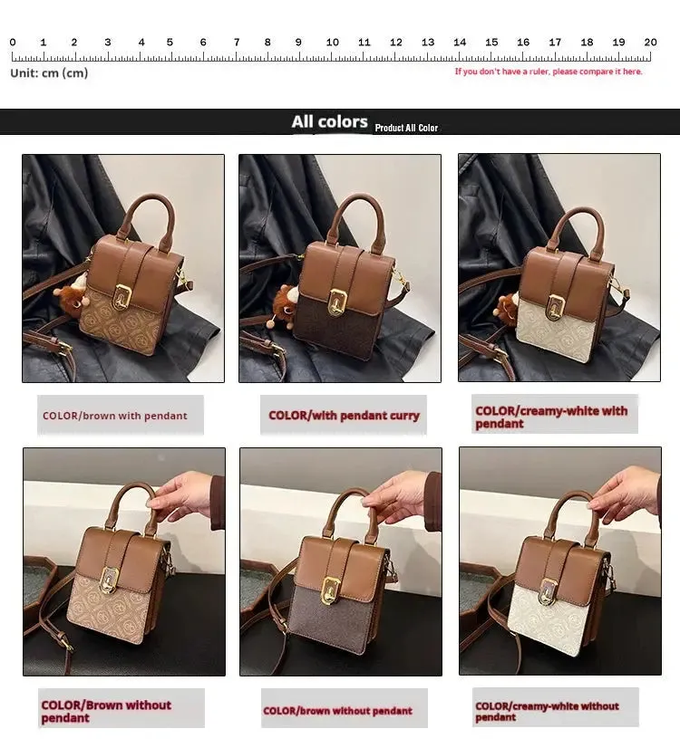 2024 women's fashion bag New French Niche Texture Crossbody Light Luxury High-End Box For Women's One Shoulder Small Square Bag top-handle bags
