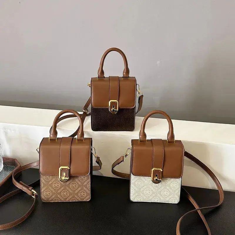 2024 women's fashion bag New French Niche Texture Crossbody Light Luxury High-End Box For Women's One Shoulder Small Square Bag top-handle bags