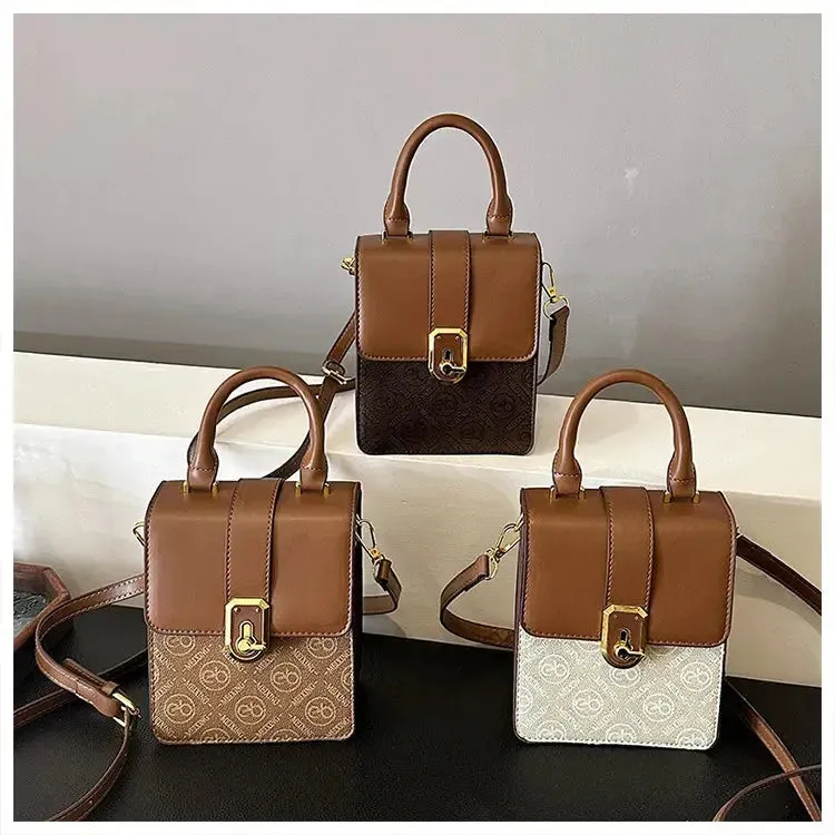 2024 women's fashion bag New French Niche Texture Crossbody Light Luxury High-End Box For Women's One Shoulder Small Square Bag top-handle bags