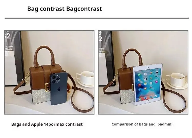 2024 women's fashion bag New French Niche Texture Crossbody Light Luxury High-End Box For Women's One Shoulder Small Square Bag top-handle bags
