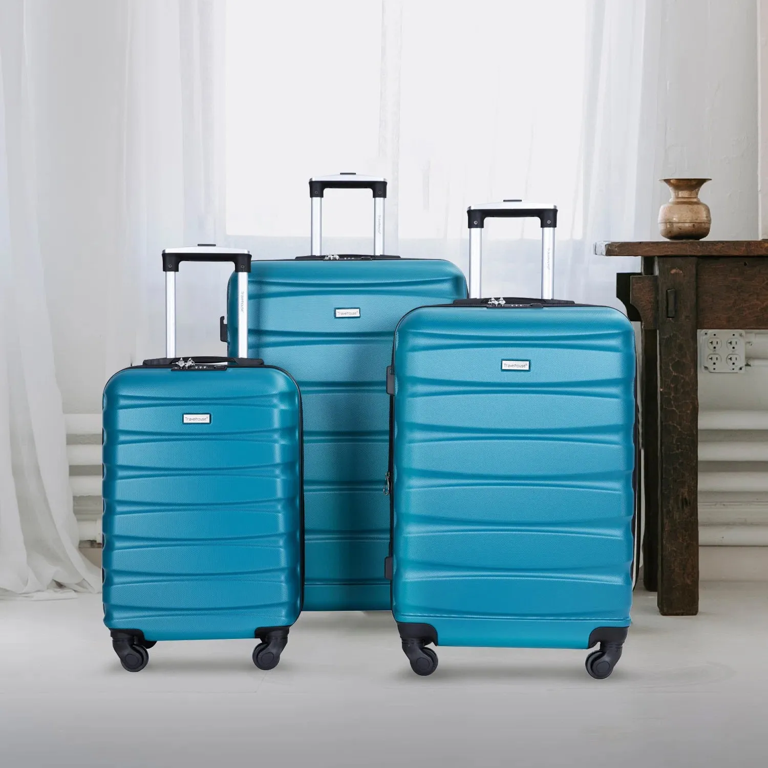3-Pieces Set: Expandable Luggage Sets ABS Lightweight Suitcase