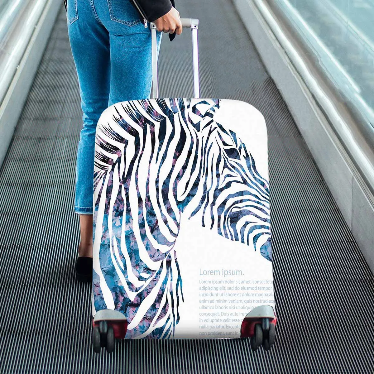 Animals themed Cover for Luggage suitcase printed decorative silhouette zebra