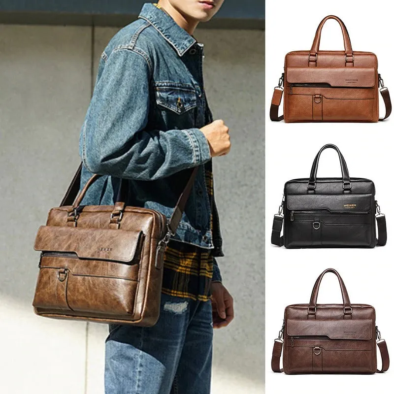 Archibald Crazy Horse Leather Vintage Weekender Bag