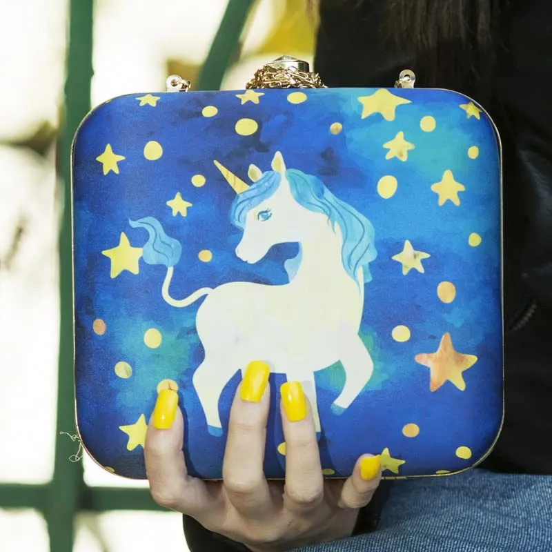 Artklim Galaxy Unicorn Printed Clutch