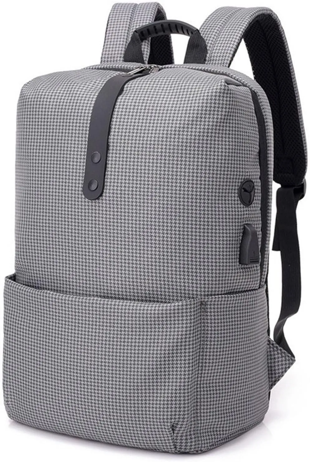 Backpack For Men Schoolbags Backpack for Laptop USB Charging Port Travel Leisure Shoulder Bag Comfortable and Stylish Design(GRAY GRID)