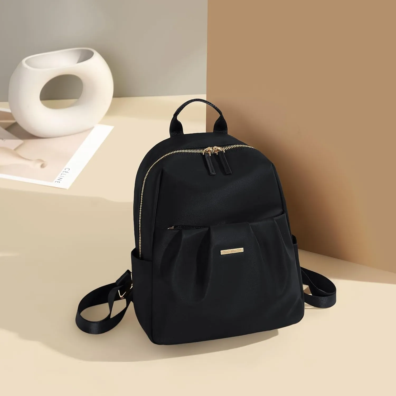 Backpack for Women, Small Cute Backpack Purse Lightweight Casual Daypack Backpack for Travel Mini Backpacks for Ladies College Work,9.7Inch,Black