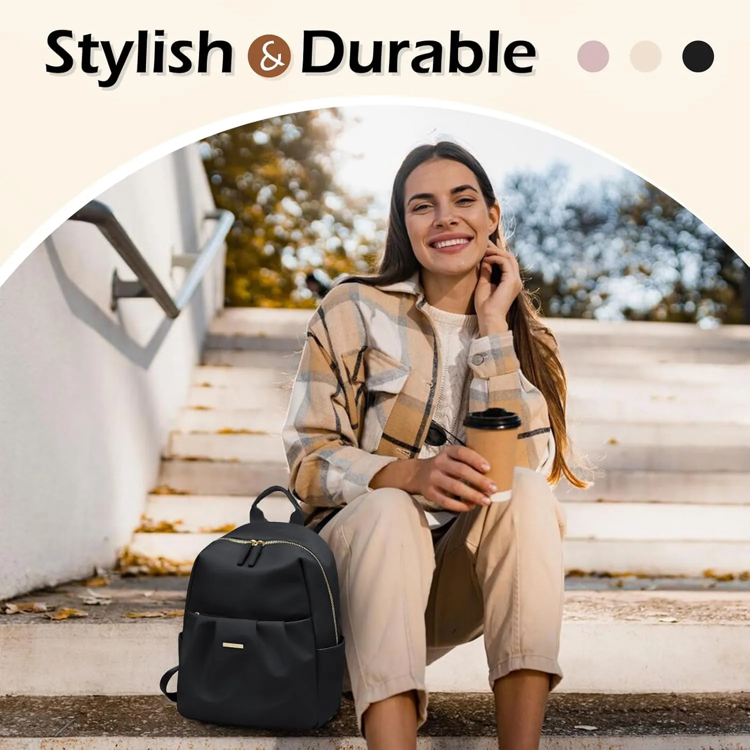 Backpack for Women, Small Cute Backpack Purse Lightweight Casual Daypack Backpack for Travel Mini Backpacks for Ladies College Work,9.7Inch,Black