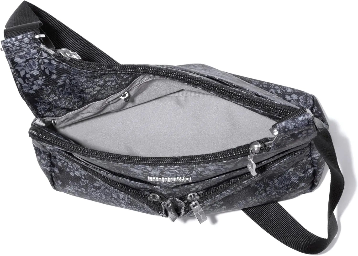Baggallini Cross Over Crossbody Women 11x8.5 Medium Travel Bag Lightweight Water-Resistant Nylon Organized Handbag Purse