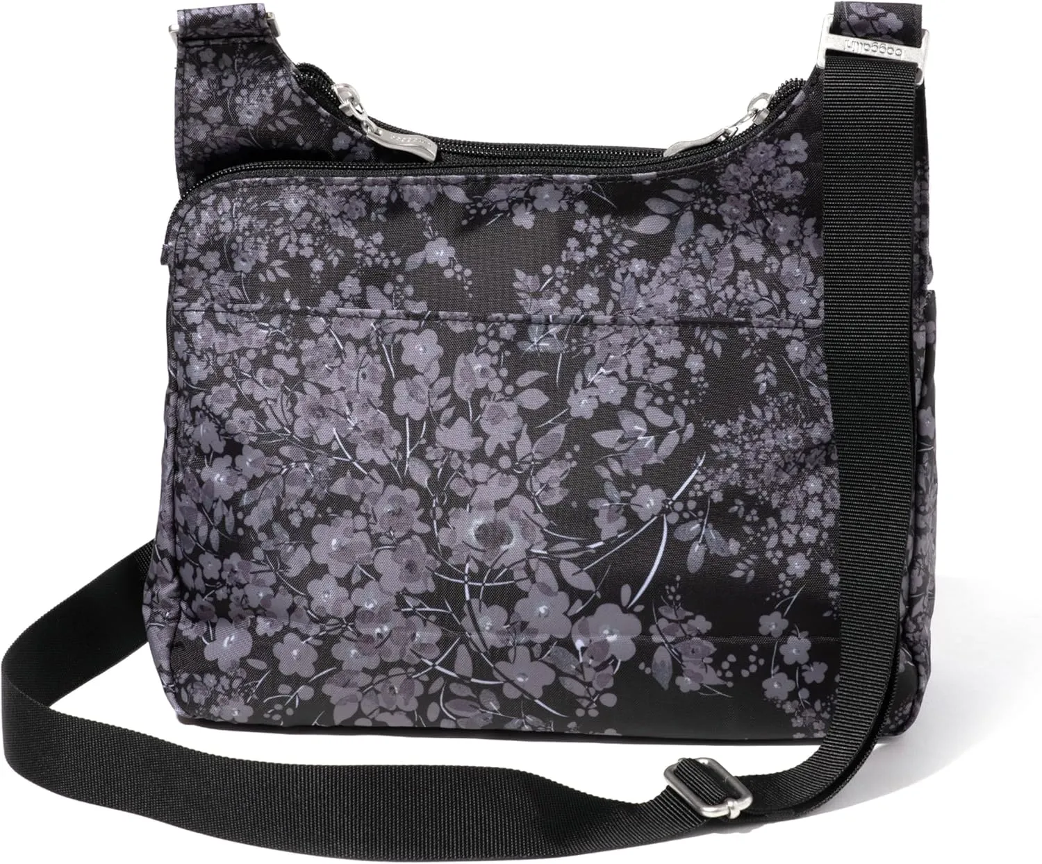 Baggallini Cross Over Crossbody Women 11x8.5 Medium Travel Bag Lightweight Water-Resistant Nylon Organized Handbag Purse