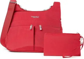 Baggallini Cross Over Crossbody Women 11x8.5 Medium Travel Bag Lightweight Water-Resistant Nylon Organized Handbag Purse