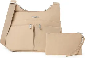 Baggallini Cross Over Crossbody Women 11x8.5 Medium Travel Bag Lightweight Water-Resistant Nylon Organized Handbag Purse