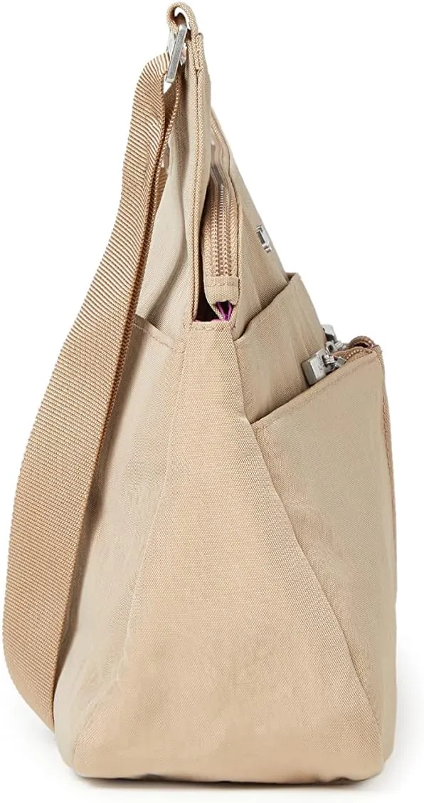Baggallini Cross Over Crossbody Women 11x8.5 Medium Travel Bag Lightweight Water-Resistant Nylon Organized Handbag Purse