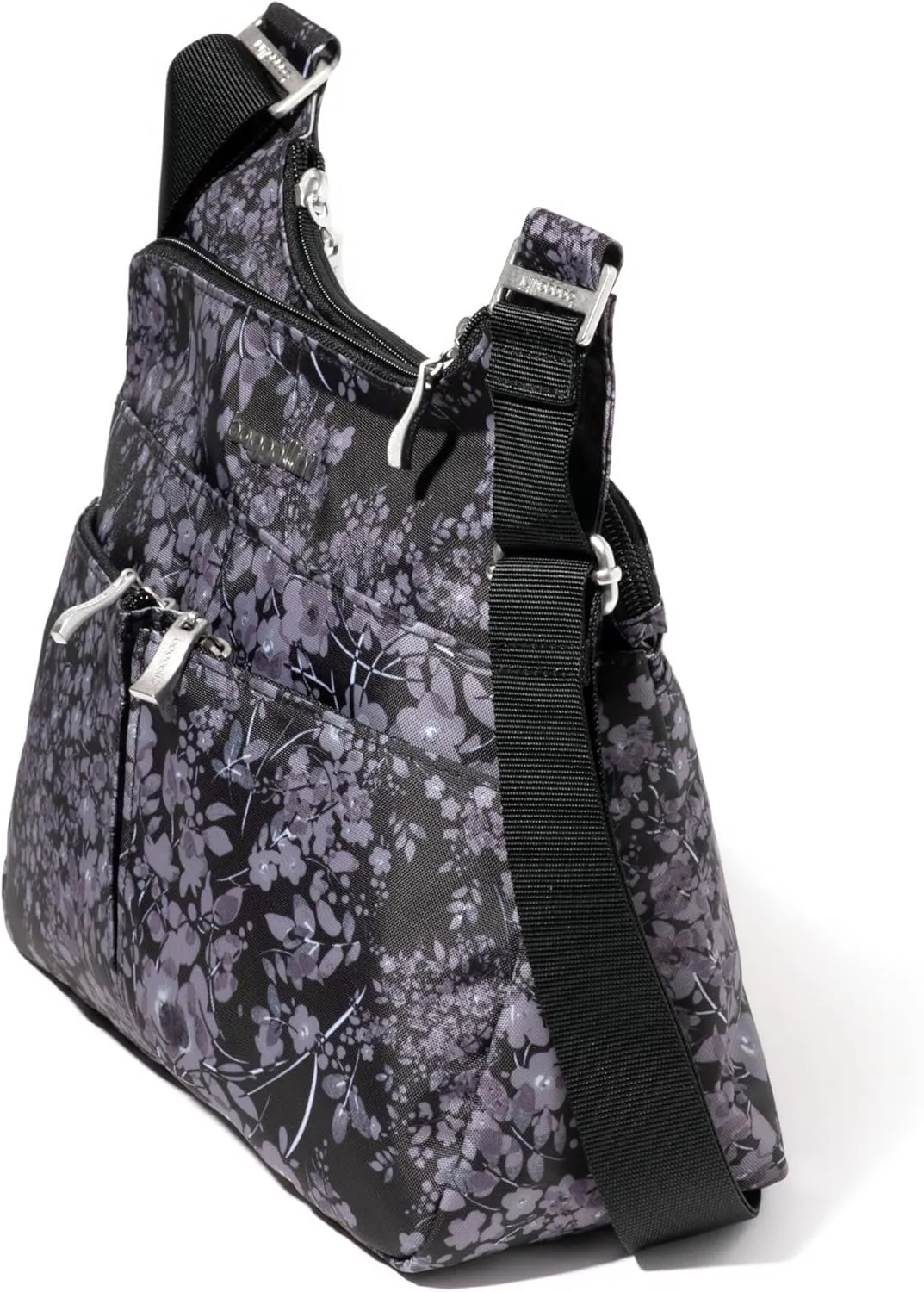 Baggallini Cross Over Crossbody Women 11x8.5 Medium Travel Bag Lightweight Water-Resistant Nylon Organized Handbag Purse