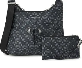 Baggallini Cross Over Crossbody Women 11x8.5 Medium Travel Bag Lightweight Water-Resistant Nylon Organized Handbag Purse