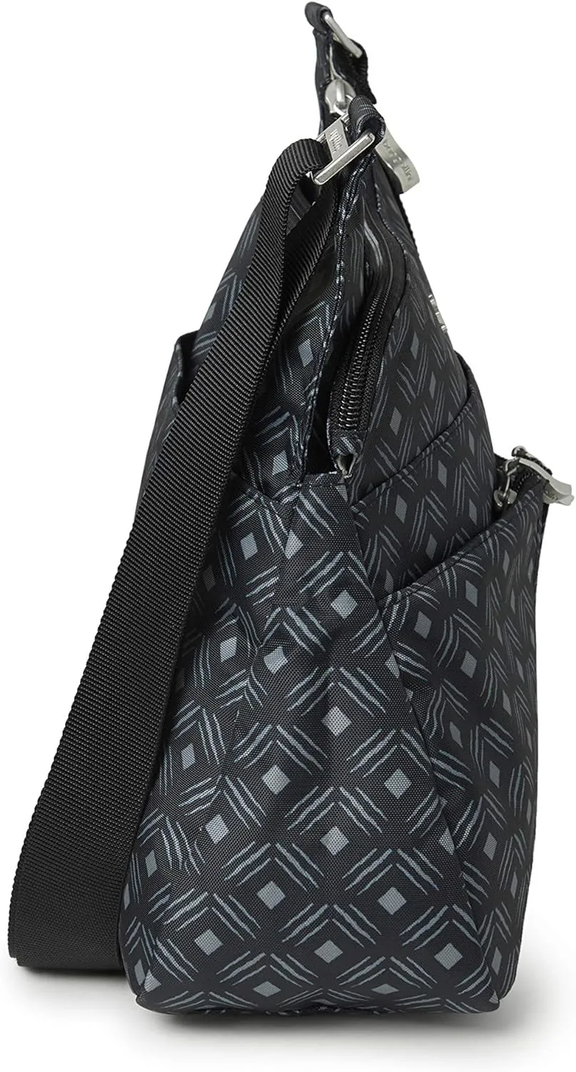 Baggallini Cross Over Crossbody Women 11x8.5 Medium Travel Bag Lightweight Water-Resistant Nylon Organized Handbag Purse