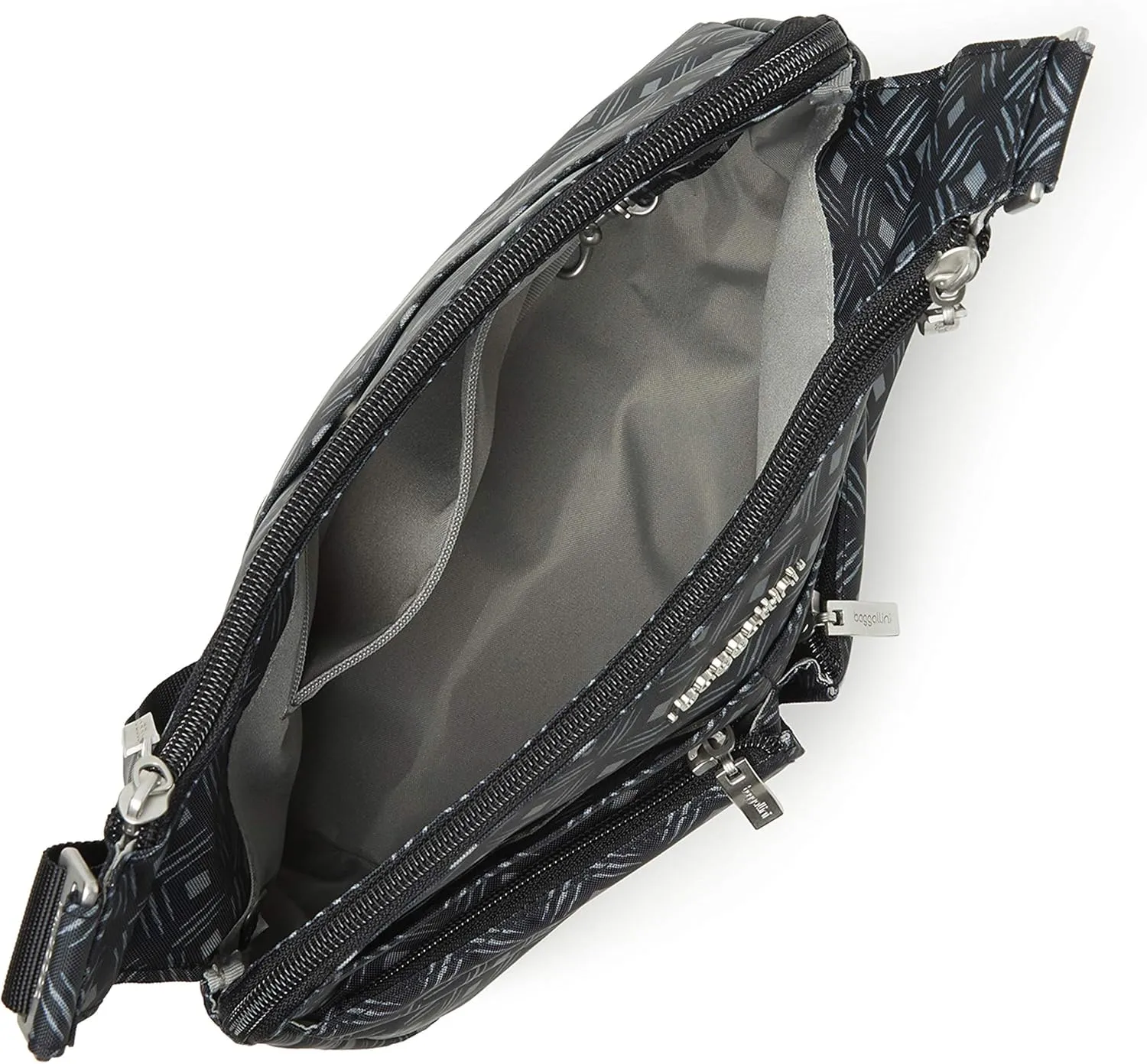 Baggallini Cross Over Crossbody Women 11x8.5 Medium Travel Bag Lightweight Water-Resistant Nylon Organized Handbag Purse