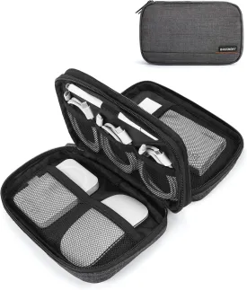 BAGSMART Electronic Organizer Travel Case, Cord Organizer Travel Cable Bag, Charger Pouch, Tech Pouch as Travel Accessories, for Phone, Power Bank, SD Card (Black)