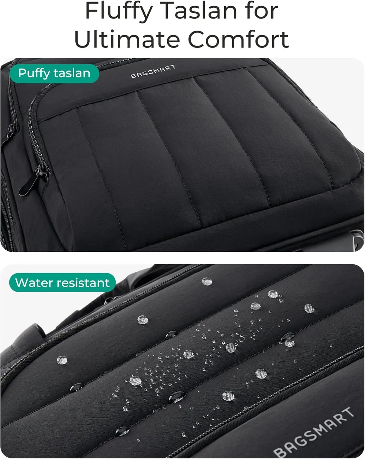 BAGSMART Underseat Carry on Luggage with Wheels, 16-inch Under Seat Luggage, Lightweight Travel Luggage Travel Suitcase for Women, Personal Item Bag, Black