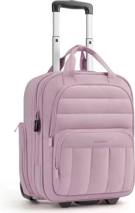 BAGSMART Underseat Carry on Luggage with Wheels, 16-inch Under Seat Luggage, Lightweight Travel Luggage Travel Suitcase for Women, Personal Item Bag, Mist Purple