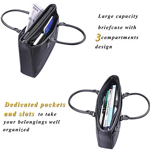 Banuce Mens Black Waterproof Nylon 14" Laptop Messenger Bag Business Briefcase A4 Shoulder Tote