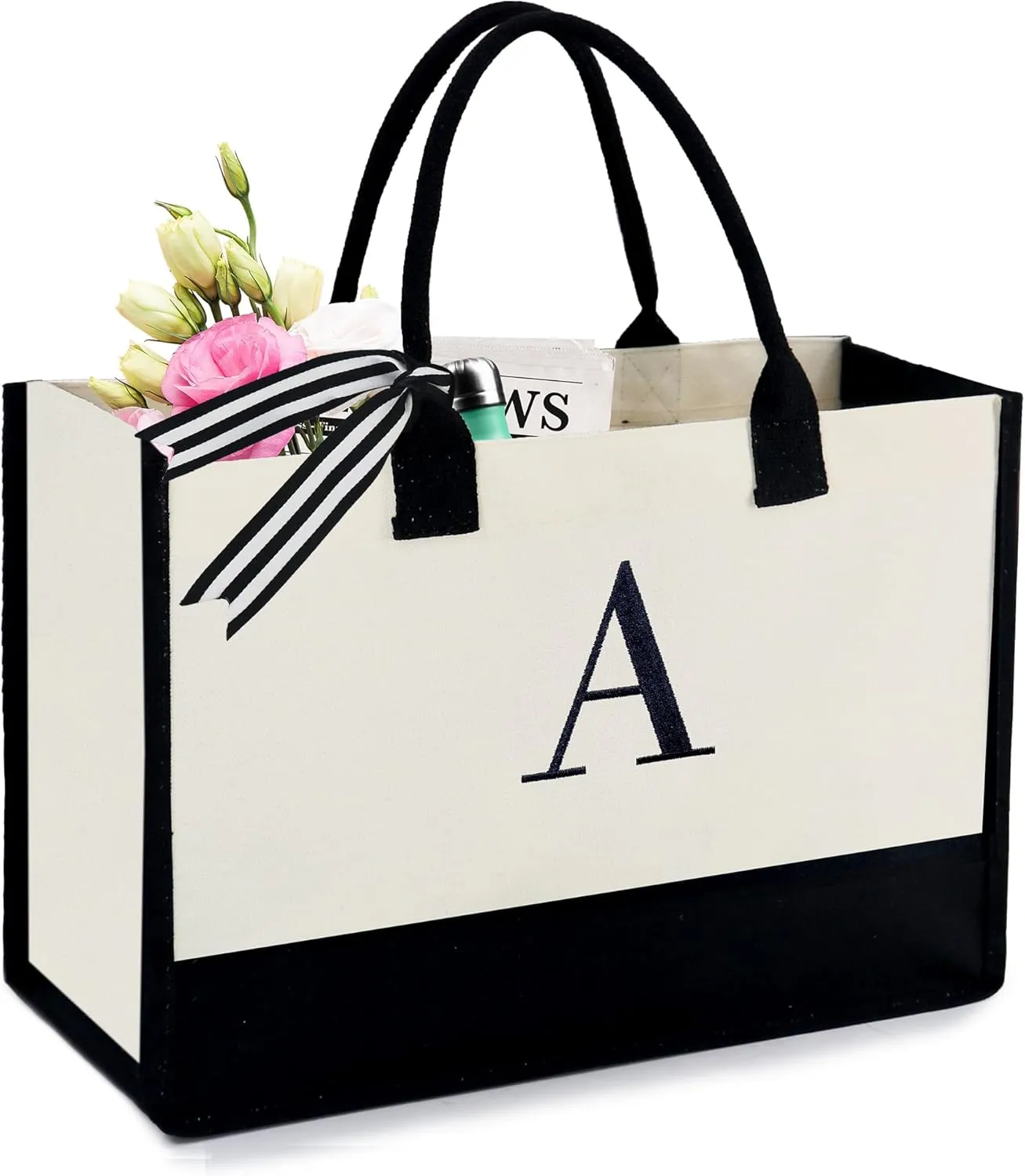 BeeGreen Personalized-Tote-Bag-for Women Mom Teacher Friends Sister Gift Bags with Comestic Bag