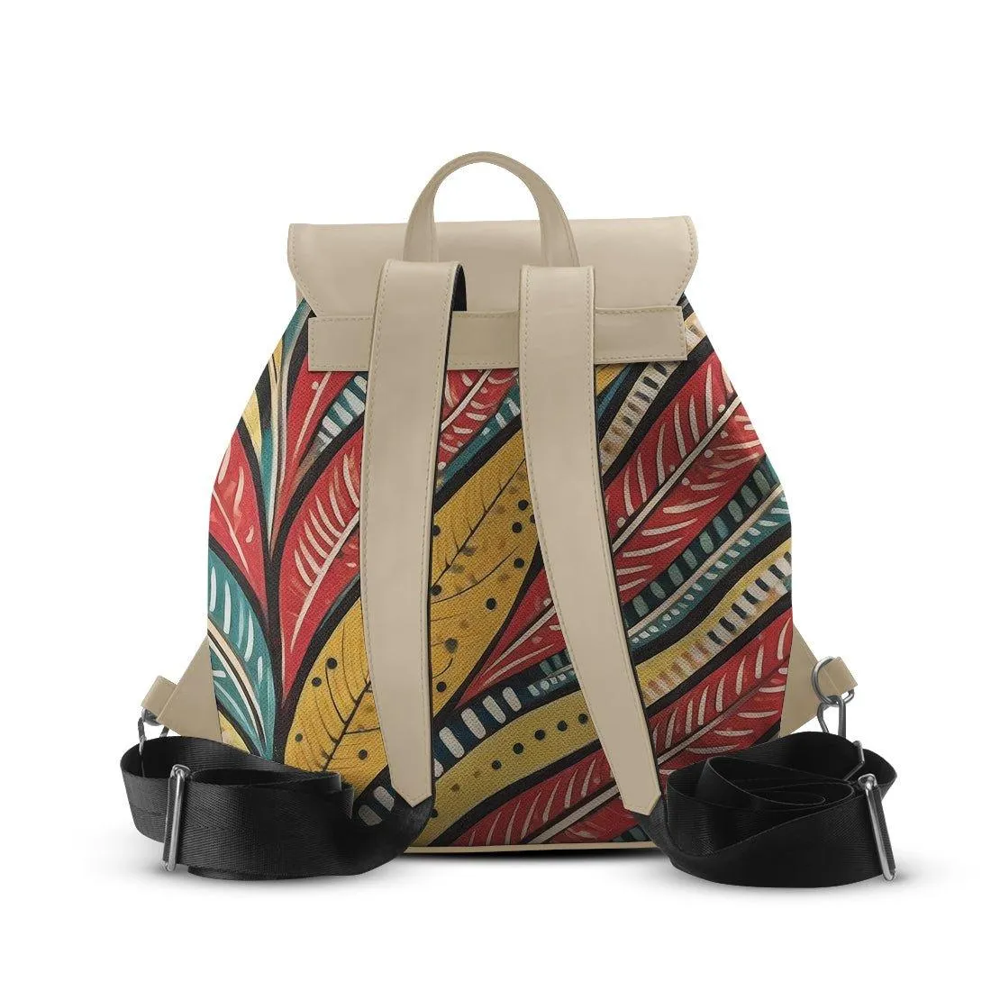 Beige Aurora Backpack Leaves