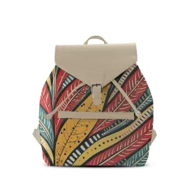 Beige Aurora Backpack Leaves