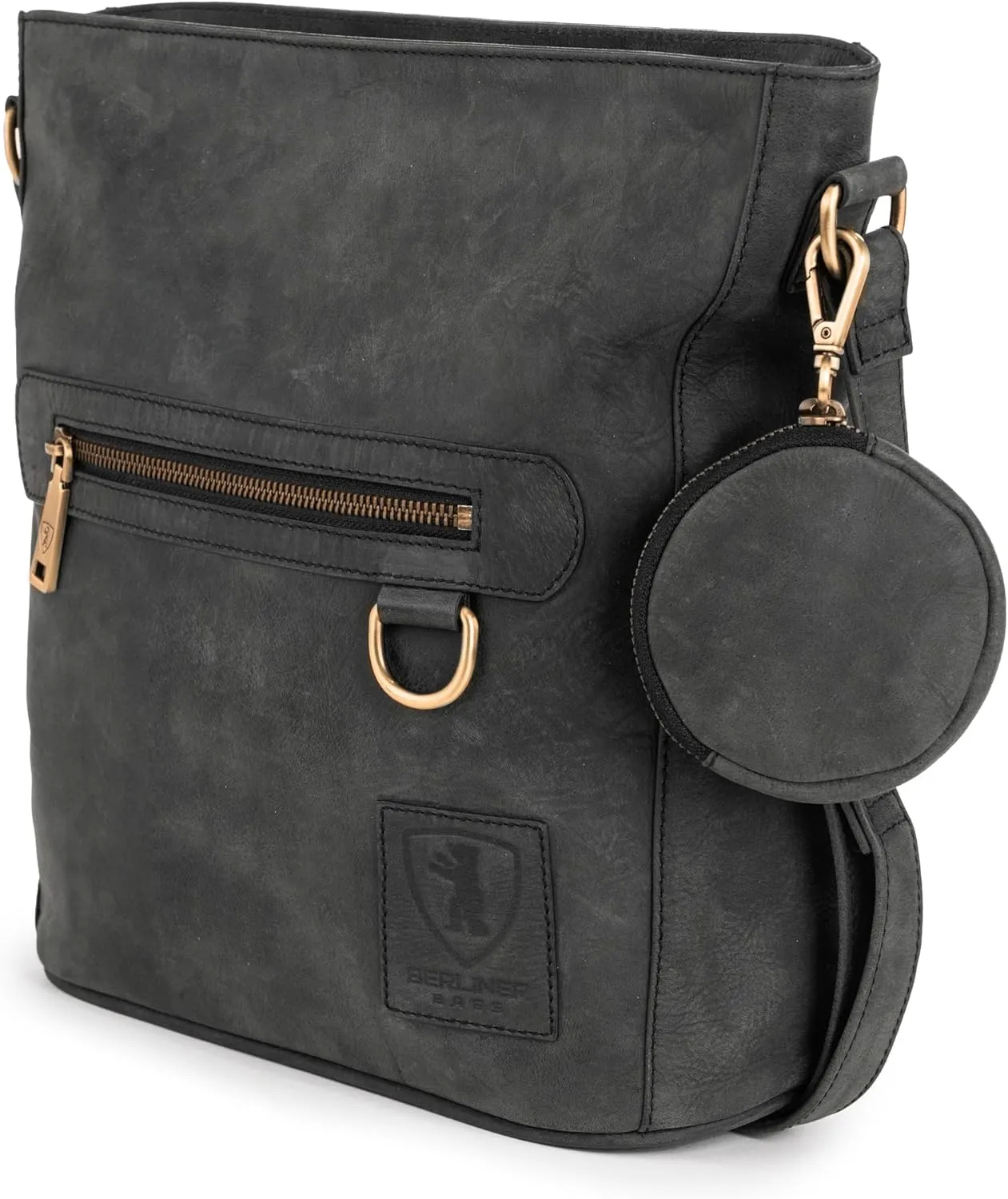 BERLINER BAGS Vintage Genuine Leather Shoulder Bag Siena, Handbag, Crossbody Bag for Women