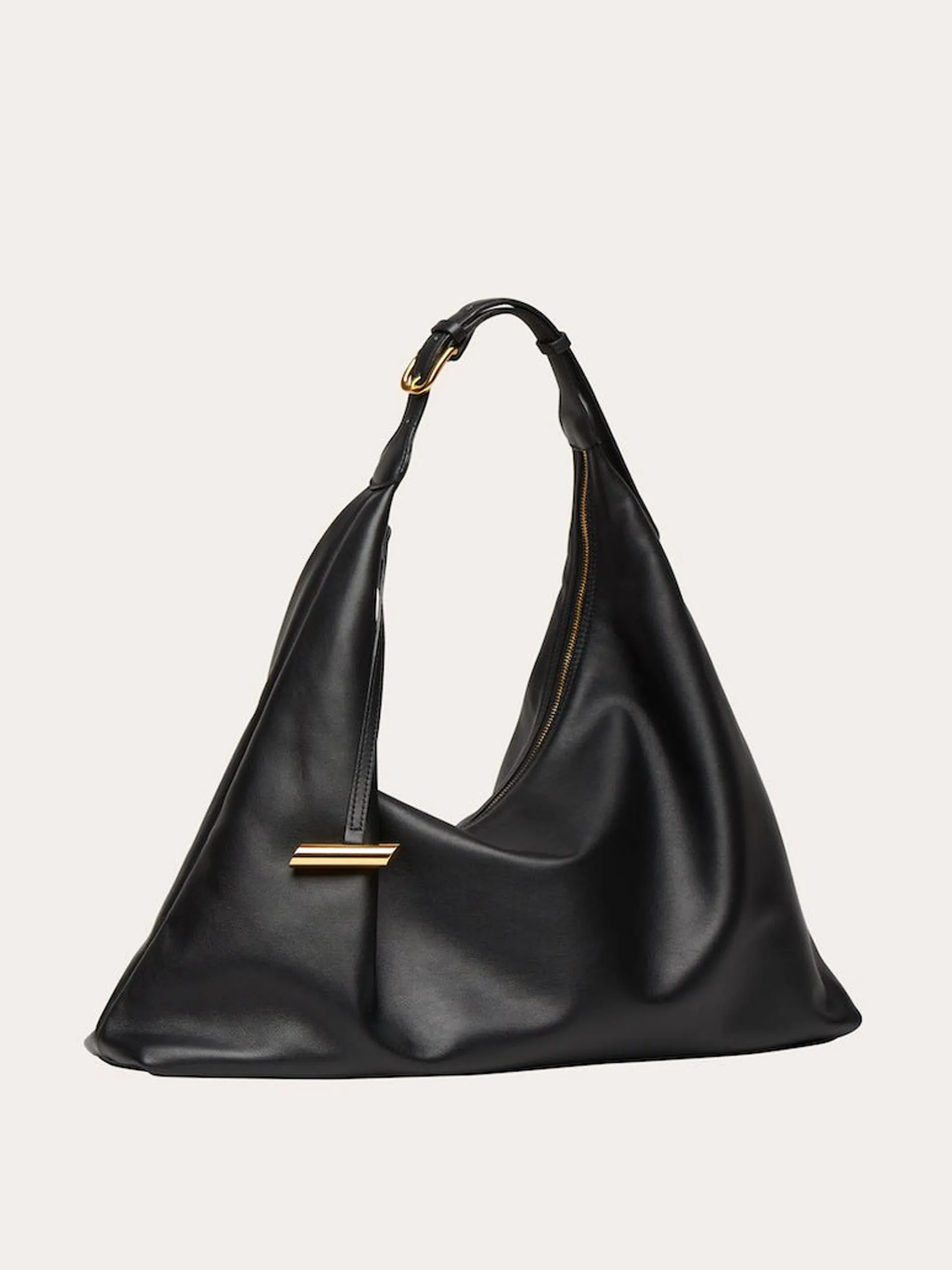 Black pillow hobo bag