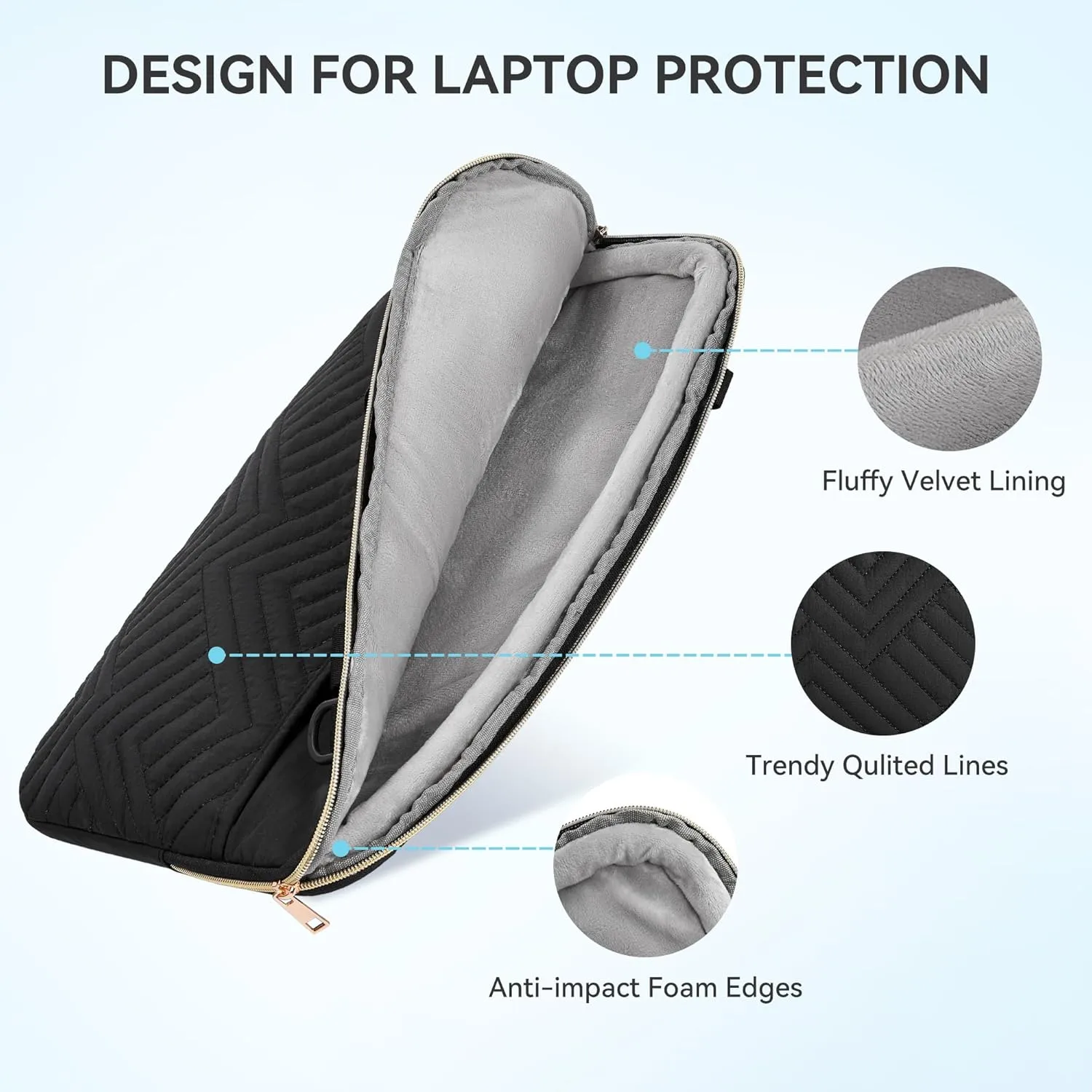 BOSTANTEN Laptop Case for MacBook Air 13 Inch M3 2024 Protective Case Quilted Puffy Laptop Sleeve for 13 Inch Dell,HP,ASUS,Microsoft