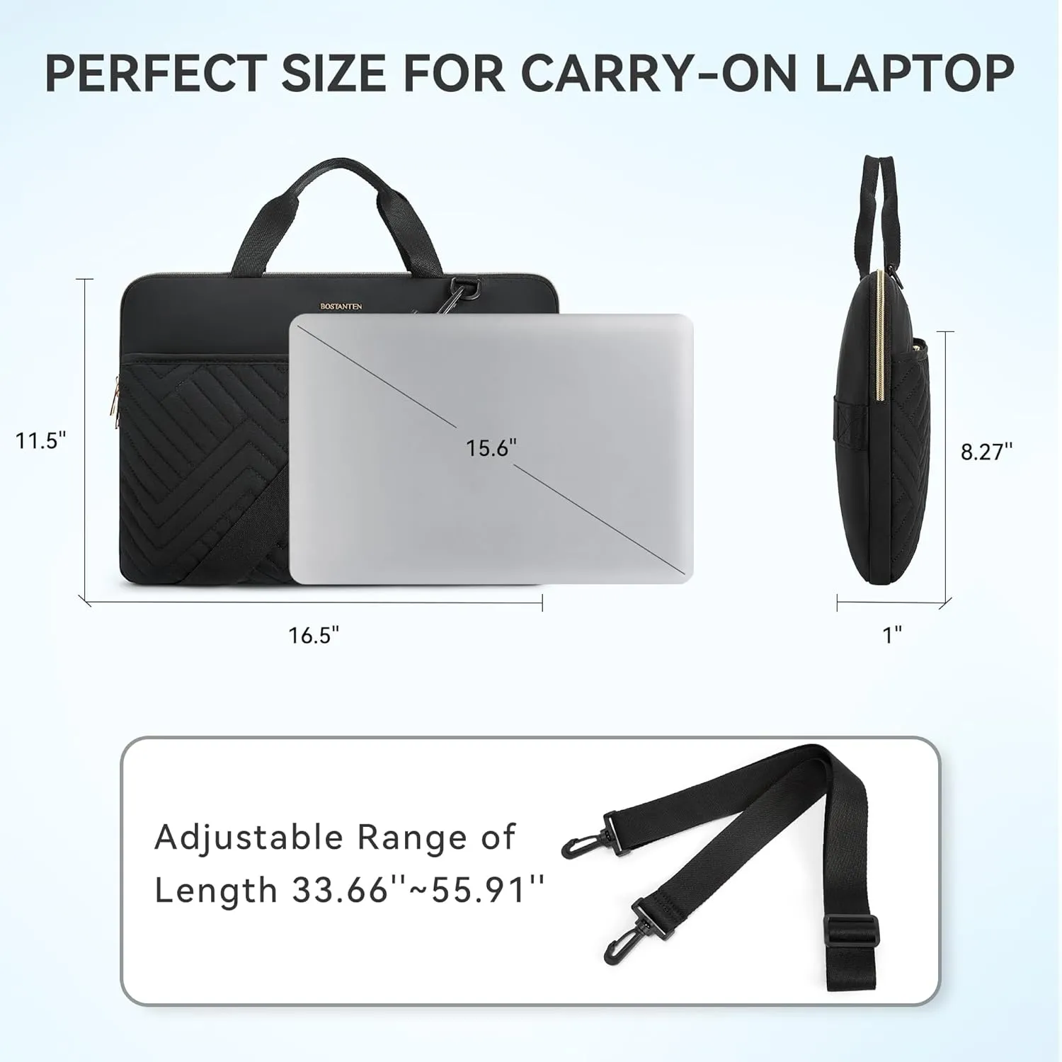 BOSTANTEN Laptop Case for MacBook Air 13 Inch M3 2024 Protective Case Quilted Puffy Laptop Sleeve for 13 Inch Dell,HP,ASUS,Microsoft