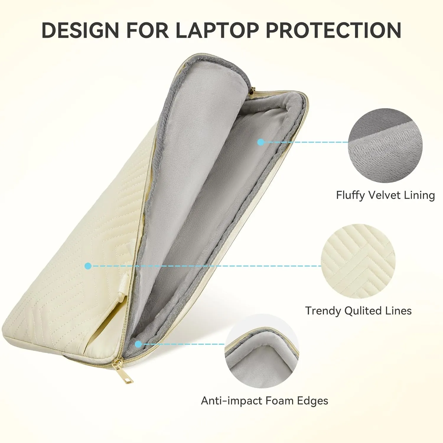 BOSTANTEN Laptop Case for MacBook Air 13 Inch M3 2024 Protective Case Quilted Puffy Laptop Sleeve for 13 Inch Dell,HP,ASUS,Microsoft