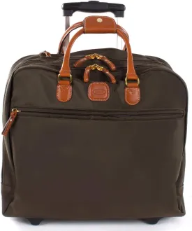 Bric's X-Bag/X-Travel 2.0 - Pilot Bag - Rolling Carry On Luggage - Business - 14 x 15.5-Inch Luggage Laptop Bag, Olive