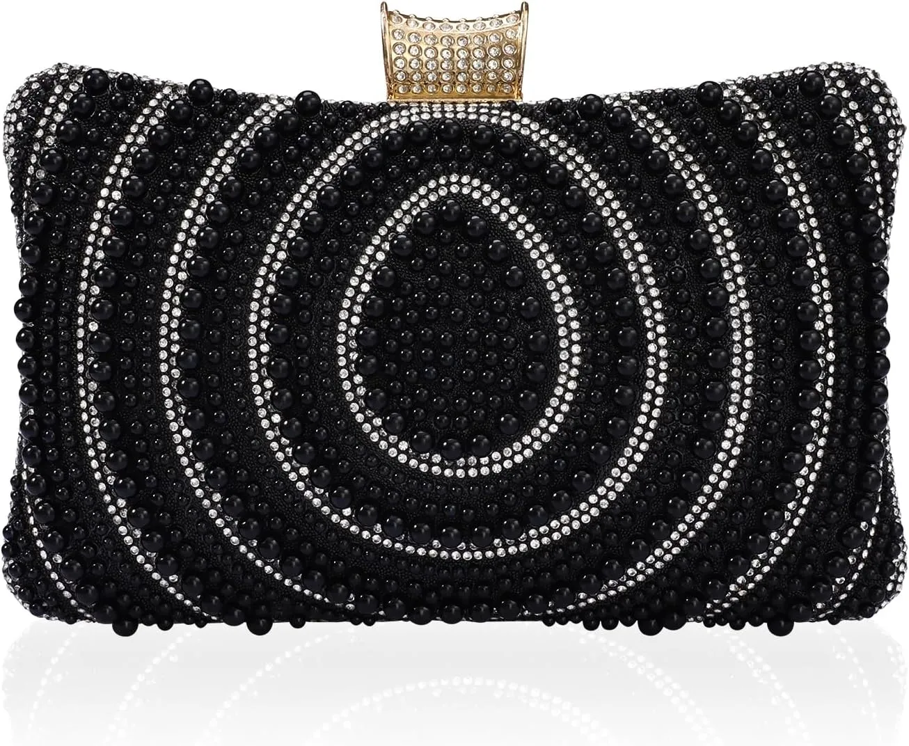 Bridal Wedding Evening Handbags Pearl Beaded Purses for Women Luxury Clutch Bag with Chain