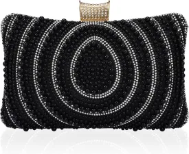 Bridal Wedding Evening Handbags Pearl Beaded Purses for Women Luxury Clutch Bag with Chain