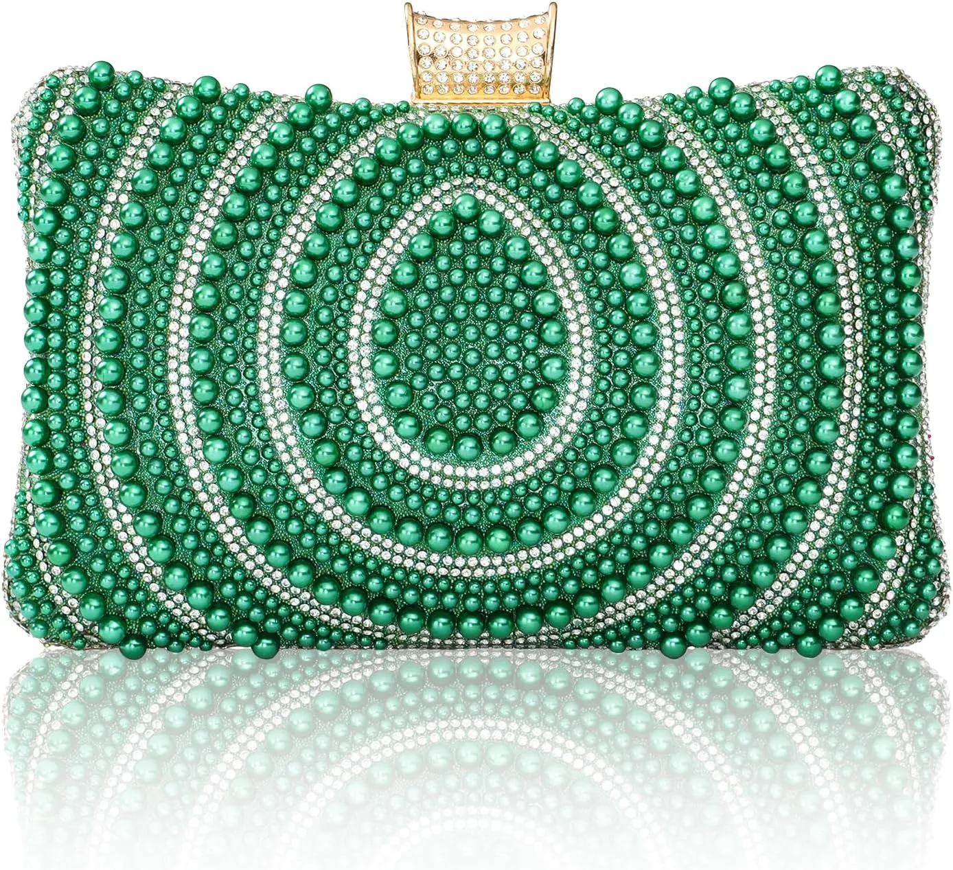 Bridal Wedding Evening Handbags Pearl Beaded Purses for Women Luxury Clutch Bag with Chain