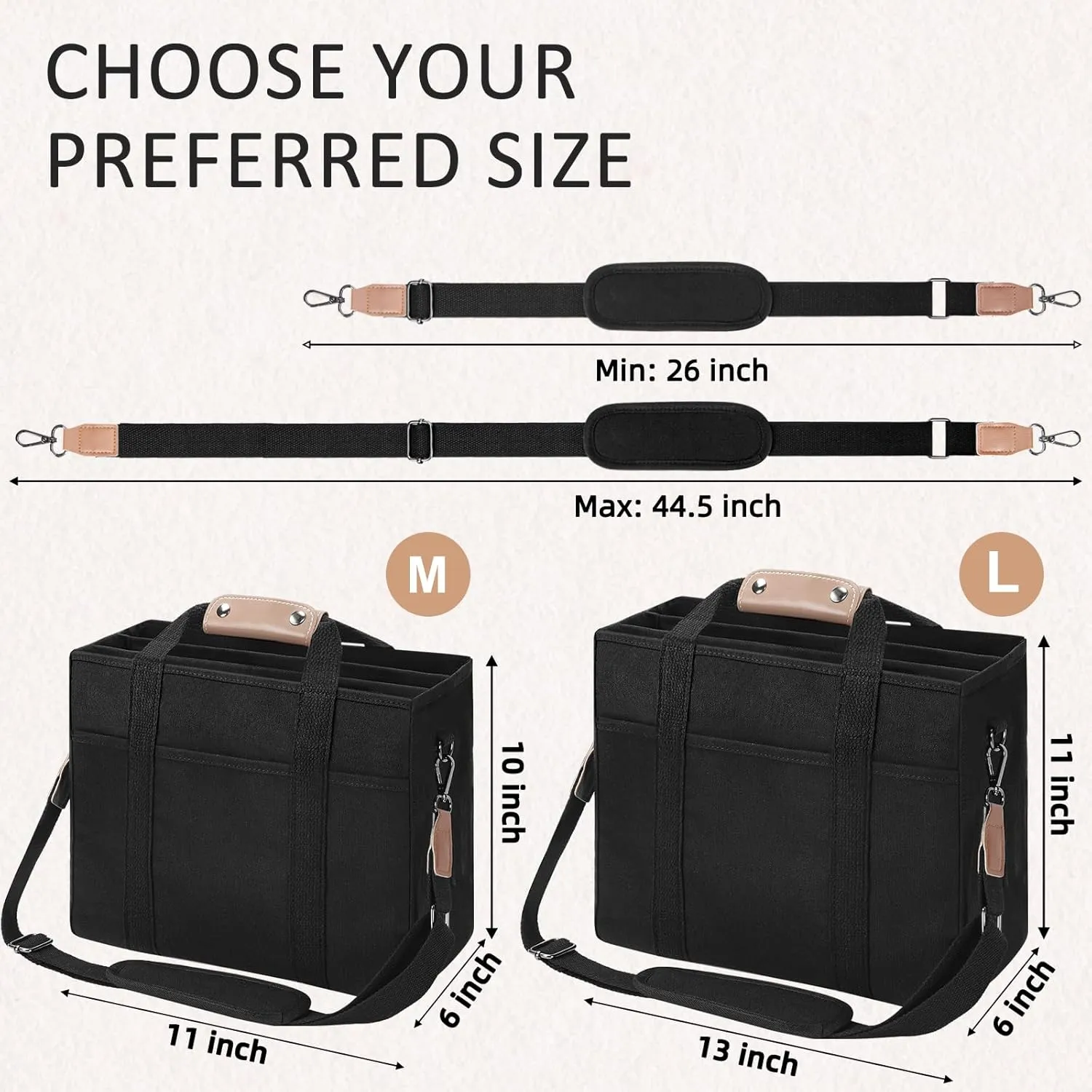 Canvas Tote Bag for Women - Crossbody Shoulder Handbag with Compartments, Everything Tote Bag for Travel, Office