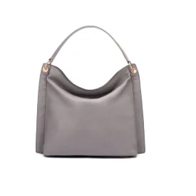 Carol Ann Slouchy Leather Shoulder Bag - Grey
