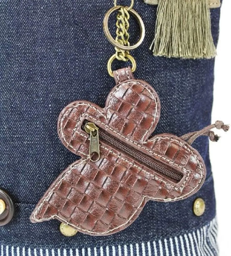 Chala Patch Cross-Body Women Handbag, Blue Denim Canvas Messenger Bag
