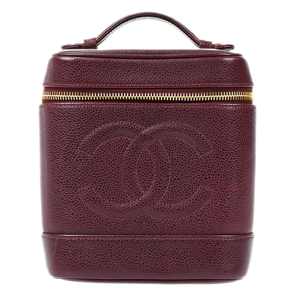 Chanel 1994-1996 Timeless Vanity Handbag Bordeaux Caviar
