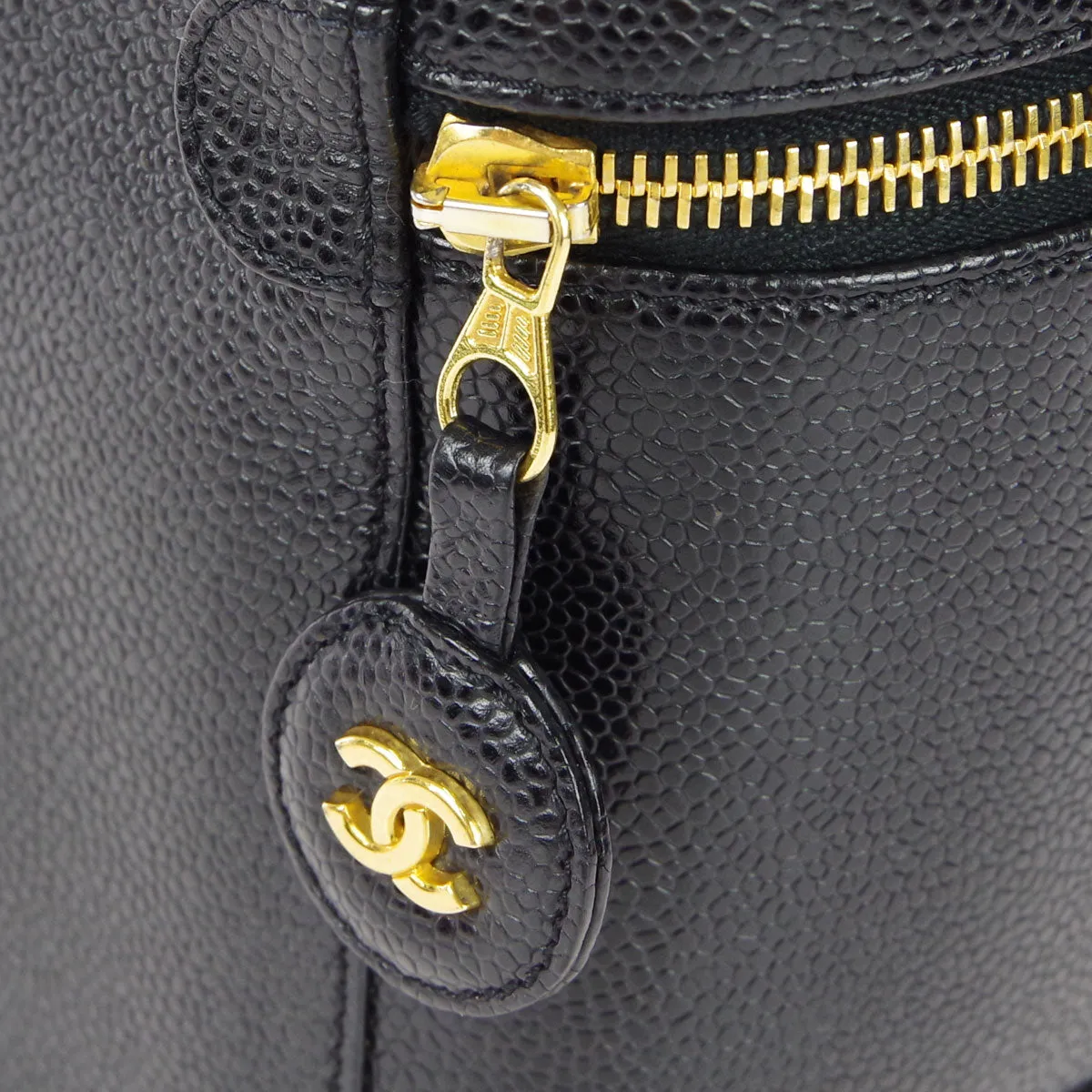 Chanel 1997-1999 Timeless Vanity Handbag Black Caviar