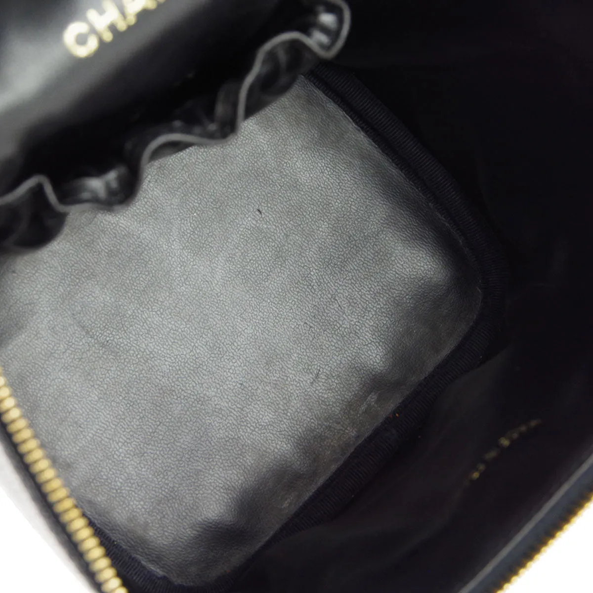 Chanel 1997-1999 Timeless Vanity Handbag Black Caviar