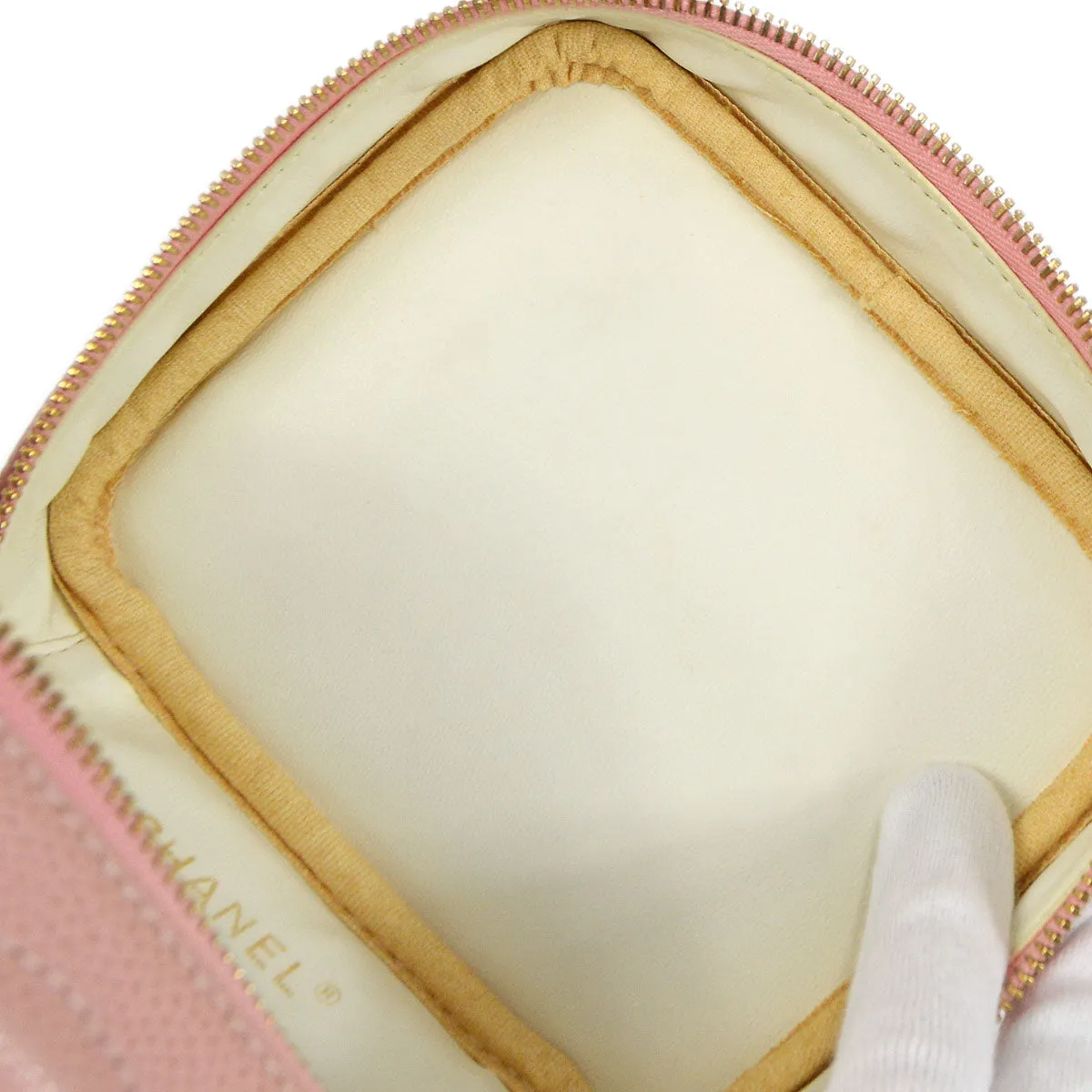 Chanel 2003-2004 Pink Caviar Timeless Vanity Handbag