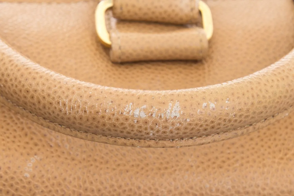 Chanel 2014 Beige Caviar CC Timeless Sling Backpack