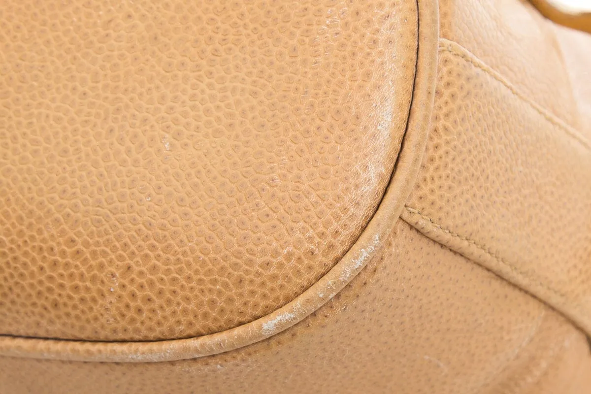 Chanel 2014 Beige Caviar CC Timeless Sling Backpack